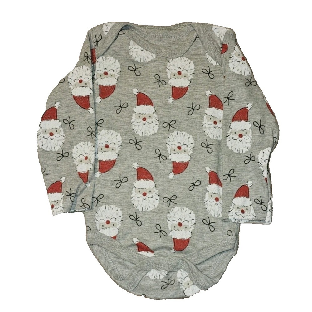 Chickpea Infant/Baby Unisex Christmas Santa Long Sleeve Bodysuit Size 12 Months